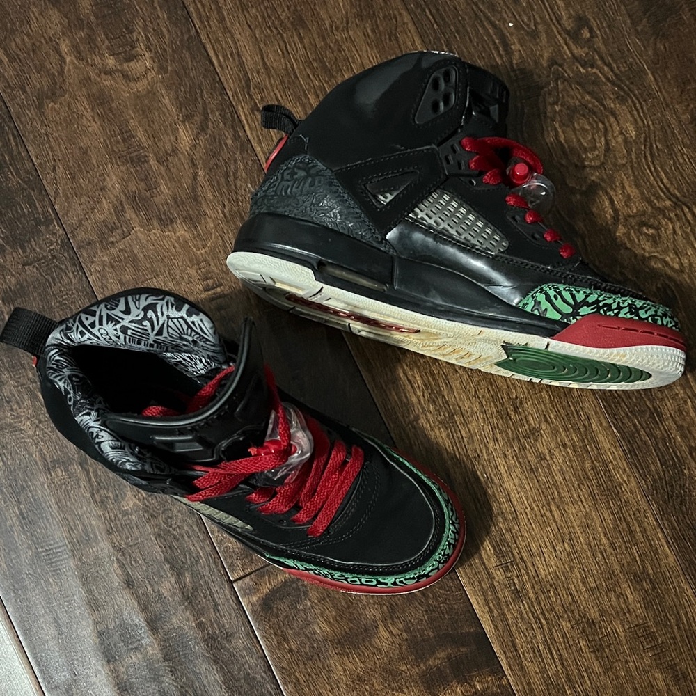 Jordan Black and Red Sneakers with White Sole